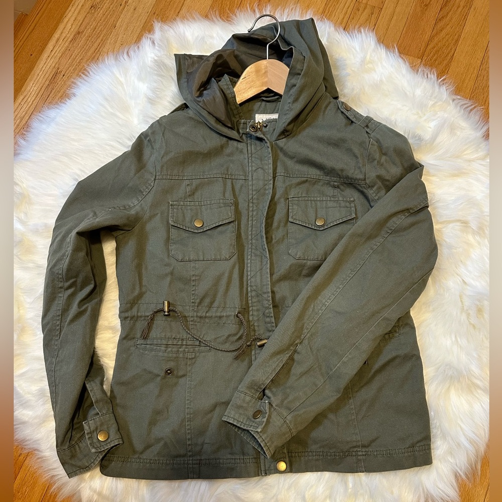 green utility jacket